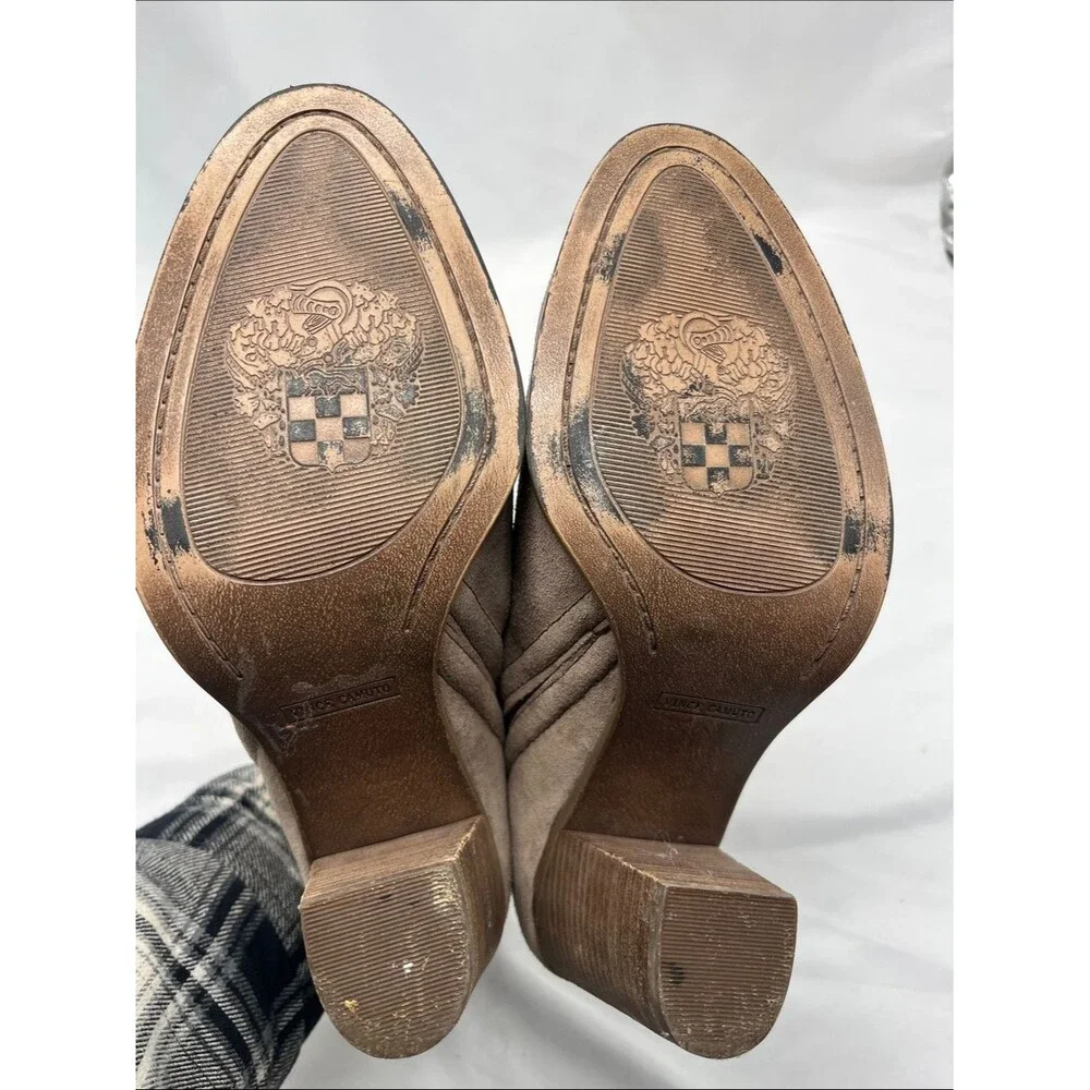 Vince Camuto Francia Taupe Suede Ankle Booties
